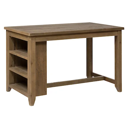 Counter Height Table with 3 Shelf Storage
